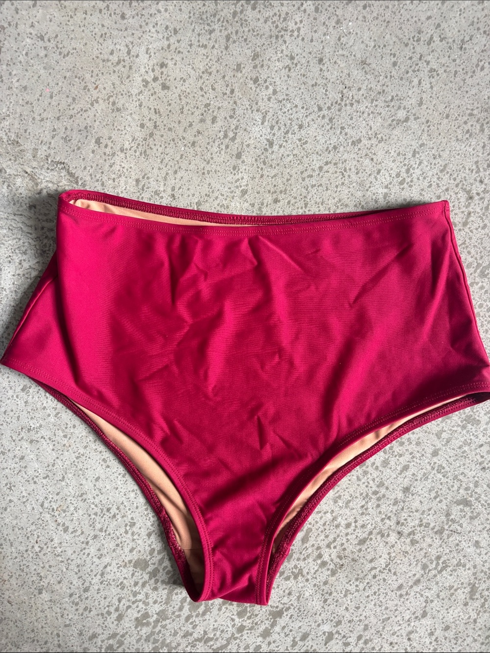 Nu Swim High-Waist Bikini Bottoms in Magenta
